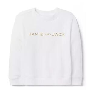 New janie and jack white logo pullover 6-12 months